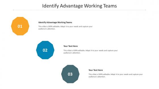 Identify advantage working teams ppt powerpoint presentation show model cpb