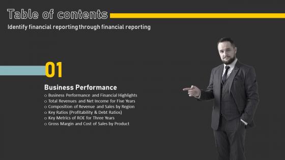 Identify Financial Results Through Financial Reporting For Table Of Contents