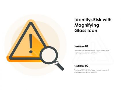 Identify risk with magnifying glass icon