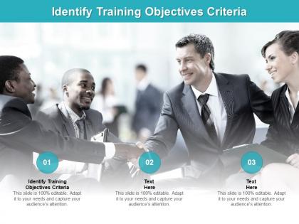Identify training objectives criteria ppt powerpoint presentation layouts templates cpb