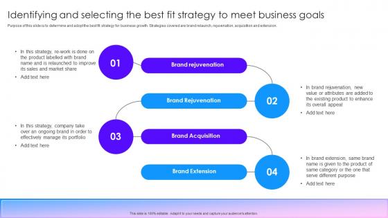 Identifying And Selecting The Best Fit Strategy To Meet Marketing Tactics To Improve Brand