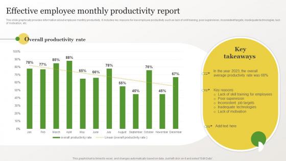 Identifying Gaps In Workplace Effective Employee Monthly Productivity Report