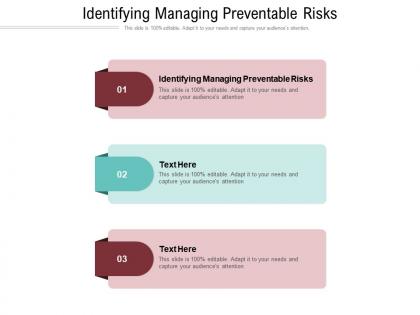 Identifying managing preventable risks ppt powerpoint presentation infographics objects cpb