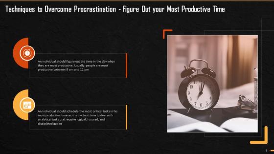 Identifying Most Productive Time A Technique To Overcome Procrastination Training Ppt