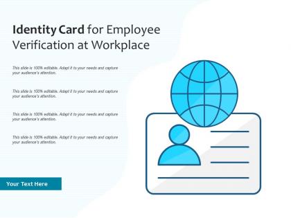 Identity card for employee verification at workplace