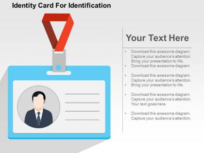 Identity card for identification flat powerpoint design