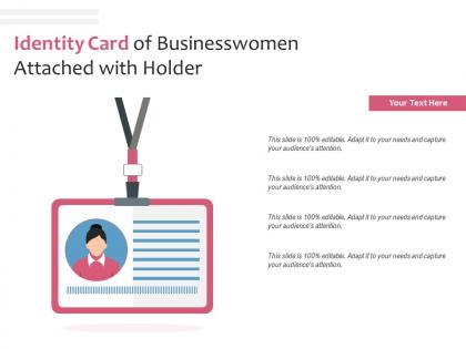Identity card of businesswomen attached with holder