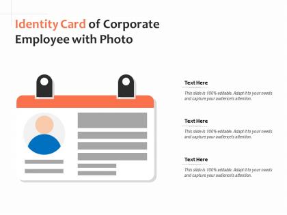 Identity card of corporate employee with photo