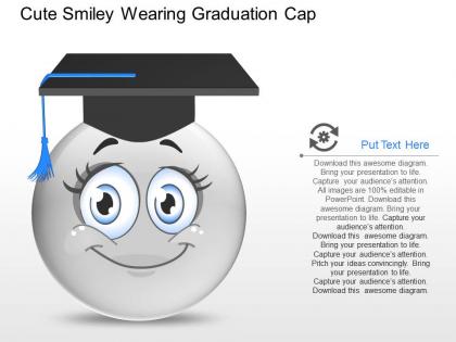 If cute smiley wearing graduation cap powerpoint template