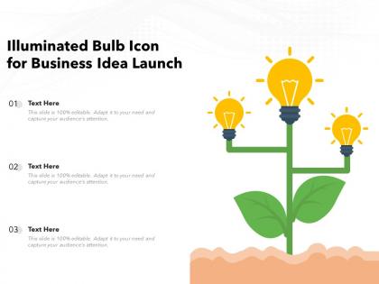 Illuminated bulb icon for business idea launch