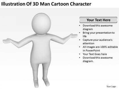 Illustration of 3d man cartoon character ppt graphics icons