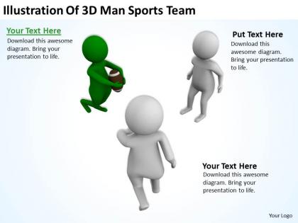 Illustration of 3d man sports team ppt graphics icons powerpoint