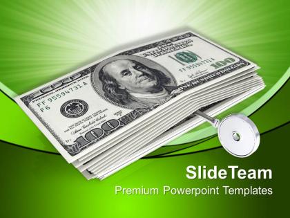 Illustration of american dollars with key powerpoint templates ppt themes and graphics