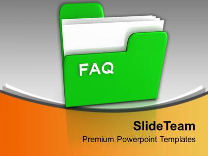 Illustration of computer folder with faq powerpoint templates ppt themes and graphics 0113
