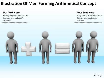 Illustration of men forming arithmetical concept ppt graphics icons powerpoint
