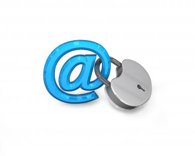 Illustration of secured email account stock photo