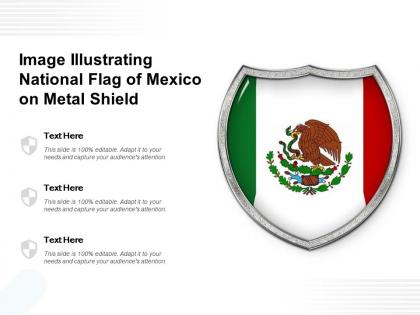 Image illustrating national flag of mexico on metal shield