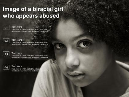 Image of a biracial girl who appears abused
