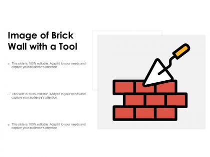 Image of brick wall with a tool