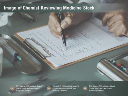 Image of chemist reviewing medicine stock