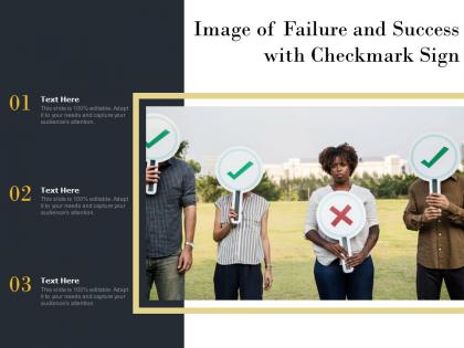 Image of failure and success with checkmark sign
