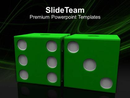 Image of green dices on grey backgrounds powerpoint templates ppt themes and graphics 0213