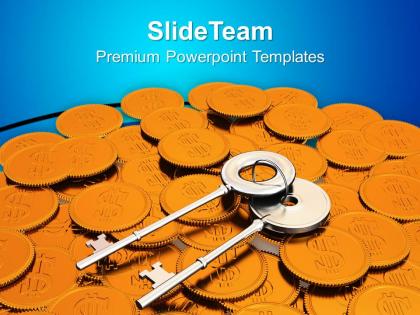 Image of keys and coins powerpoint templates ppt themes and graphics 0213