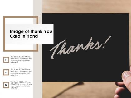 Image of thank you card in hand