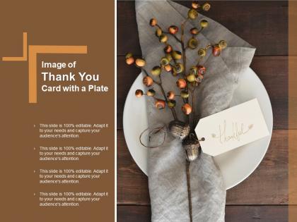 Image of thank you card with a plate