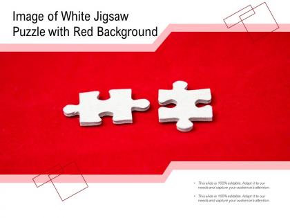 Image of white jigsaw puzzle with red background