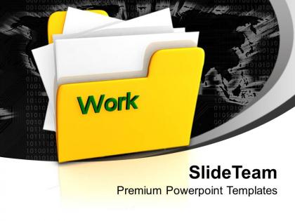 Image of yellow folder with word work powerpoint templates ppt themes and graphics 0113