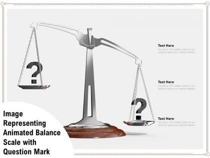 Image representing animated balance scale with question mark