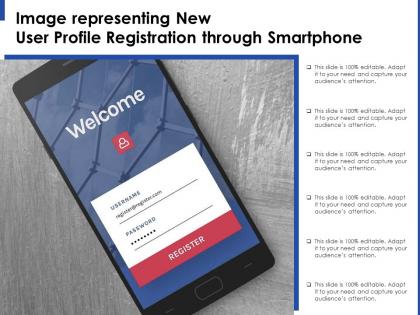 Image representing new user profile registration through smartphone