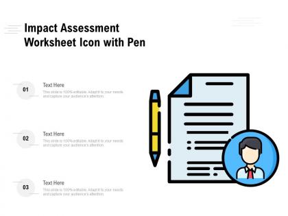 Impact assessment worksheet icon with pen