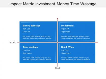 Impact matrix investment money time wastage