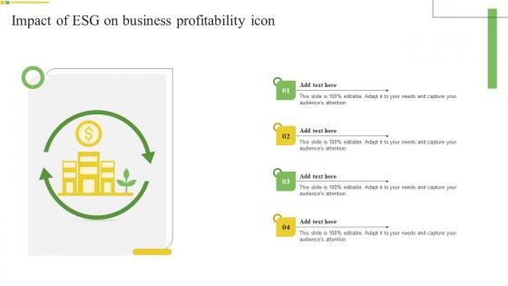 Impact Of Esg On Business Profitability Icon