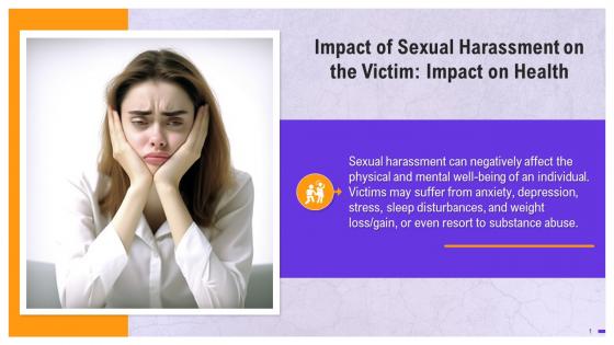 Impact Of Sexual Harassment On Health Of Victim Training Ppt