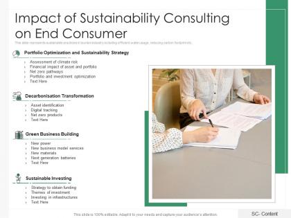 Impact of sustainability consulting on end consumer