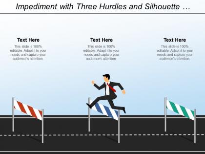 Impediment with three hurdles and silhouette jumping
