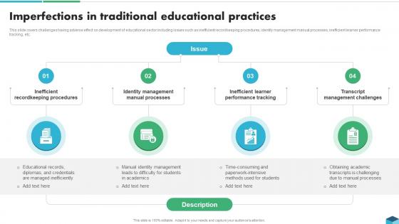 Imperfections In Traditional Educational Blockchain Technologies For Sustainable Development BCT SS