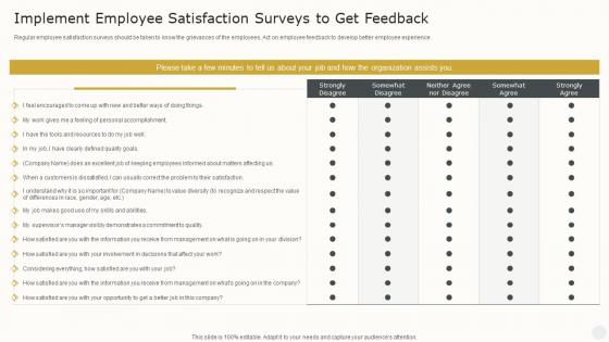 Implement Employee Satisfaction Surveys To Get Feedback How To Create The Best Ex Strategy