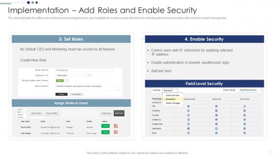 Implementation Add Roles And Enable Security Customer Relationship Management Deployment Strategy