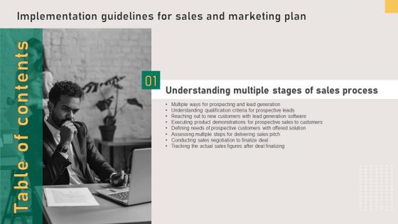 Implementation Guidelines For Sales And Marketing Table Of Contents MKT SS V