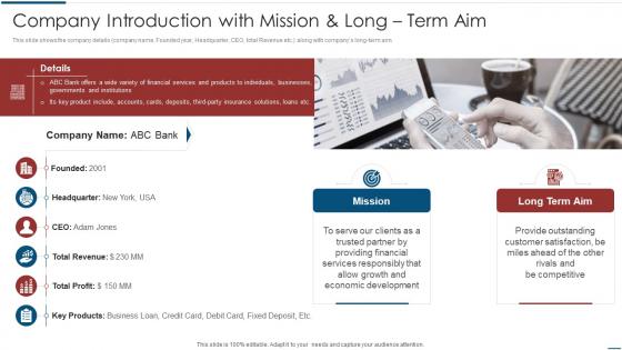 Implementation Latest Technologies Company Introduction With Mission And Long Term Aim