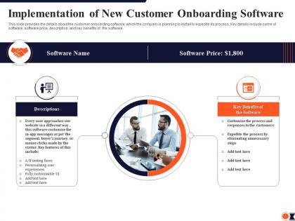 Implementation of new customer onboarding software process redesigning improve customer retention rate
