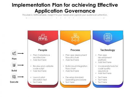 Implementation plan for achieving effective application governance