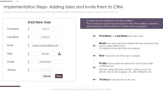 Implementation Steps Adding Users And Invite Them Crm System Implementation Guide For Businesses