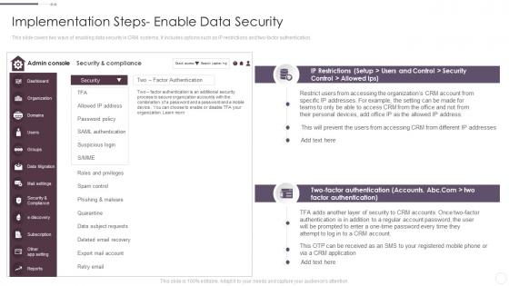 Implementation Steps Enable Data Security Crm System Implementation Guide For Businesses