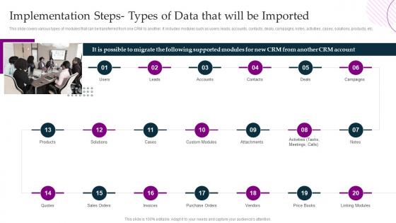 Implementation Steps Types Of Data That Will Be Imported Crm Platform Implementation Plan
