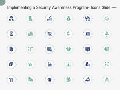 Implementing a security awareness program icons slide ppt background